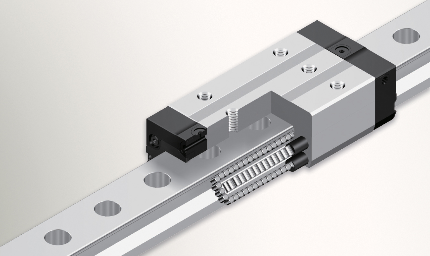 Rollenführung ERG mit gleichen Tragzahlen in allen Richtungen 